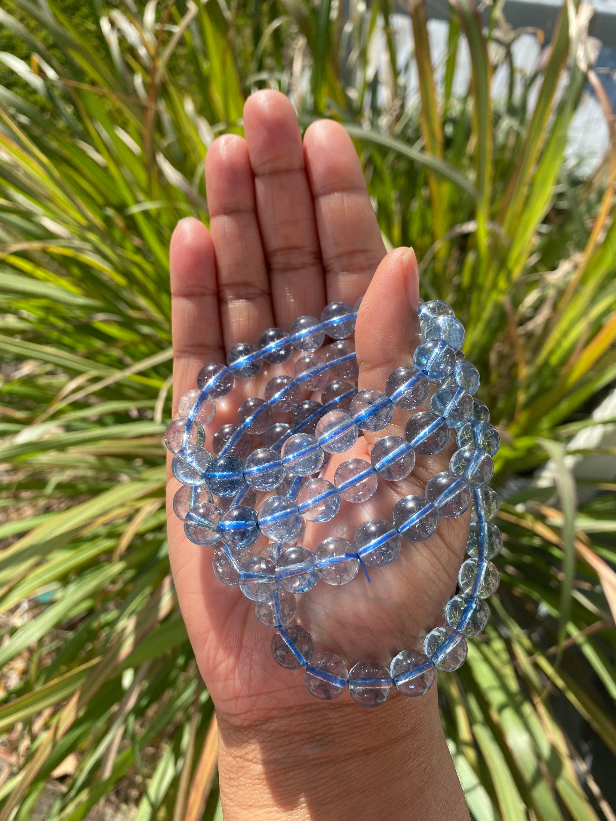 Blue Topaz Crystal Bracelet 10mm – Headwrapz United