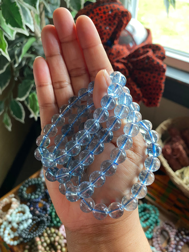 Blue Topaz Crystal Bracelet 10mm – Headwrapz United
