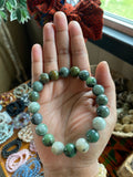 Mongolian Jade Crystal Bracelet 12mm