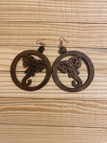 Elephant earrings (dark brown)