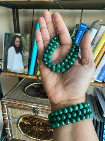 Malachite Crystal Bracelet 8mm