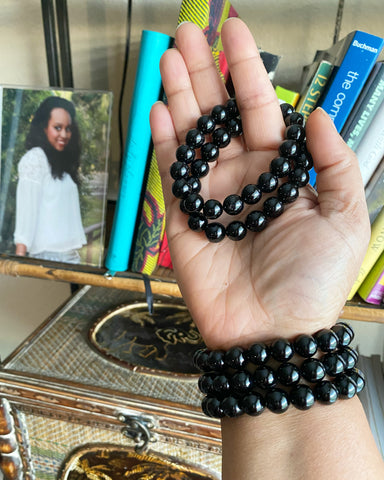 Black Tourmaline Crystal Bracelet 10mm