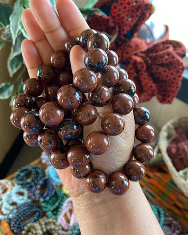 Mahogany Obsidian Crystal Bracelet 15mm