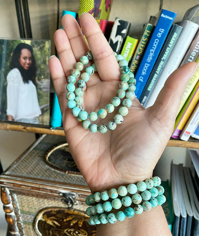 Peruvian Turquoise Crystal Bracelet 8mm