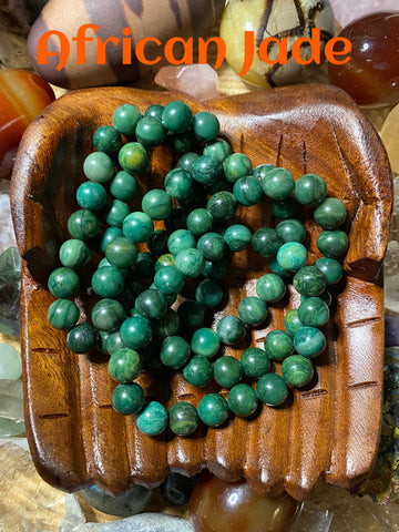 African Jade Crystal Bracelet 10mm